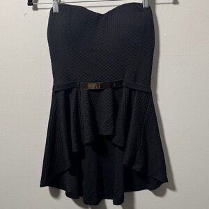 Black Strapless shirt with gold detail